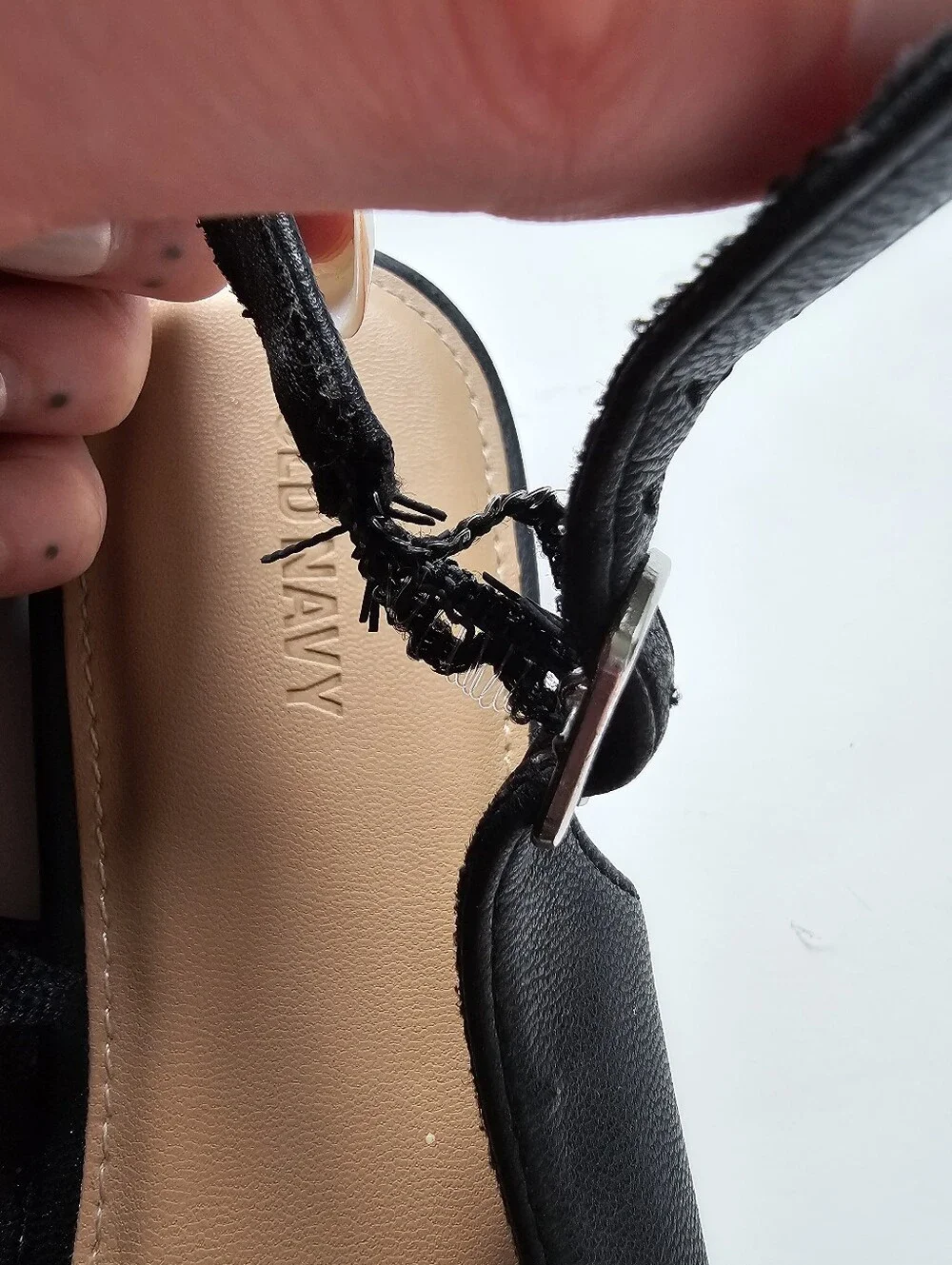 Old Navy 9 Black Pointed Slingback Flats with Cross Strap - Picture 5 of 7